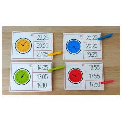 kolorowe karty pracy do nauki godzin z klamerkami spinaczami