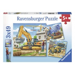 puzzle ravensburger maszyny budowlane 3 x 49 elementów