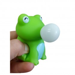 zielona śmieszna żabka pompująca balonik przy każdym ściśnięciu