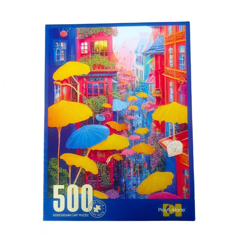 puzzle 500 elementów z kolorowymi parasolami