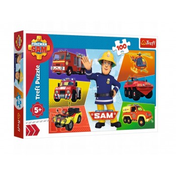 puzzle 100 elementowe pojazdy strażaka Sama